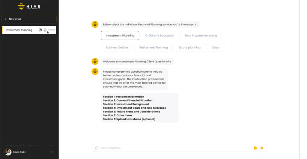 financial planning questionaire