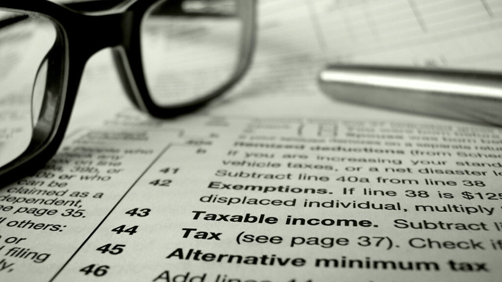 close up of tax definitions