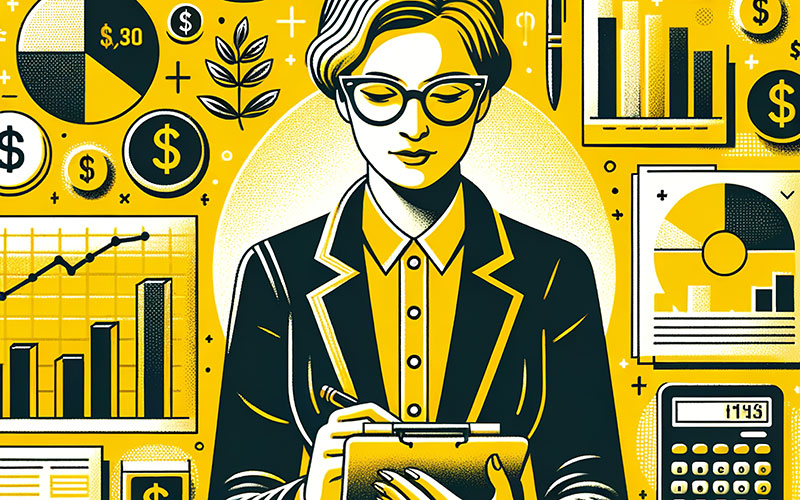 yellow illustration of a cpa concept