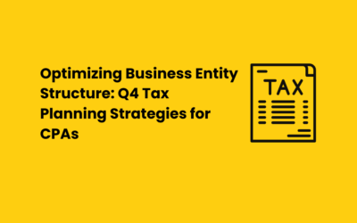 Optimizing Business Entity Structure: Q4 Tax Planning Strategies for CPAs